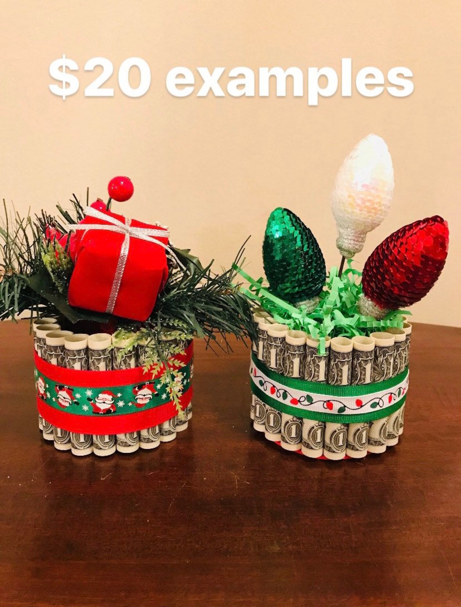 Christmas Money Cakes Christmas Gift Money Cake Etsy Canada