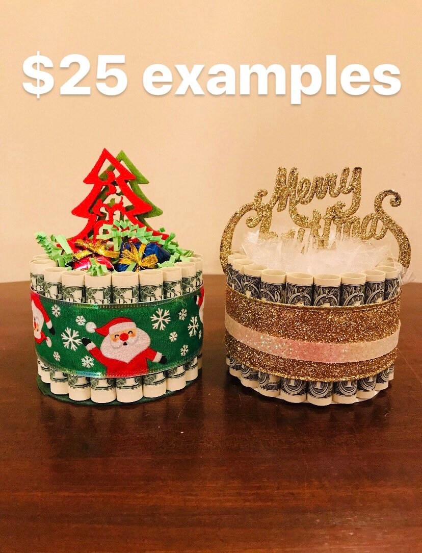 Christmas Money Cakes Christmas Gift Money Cake Etsy Canada