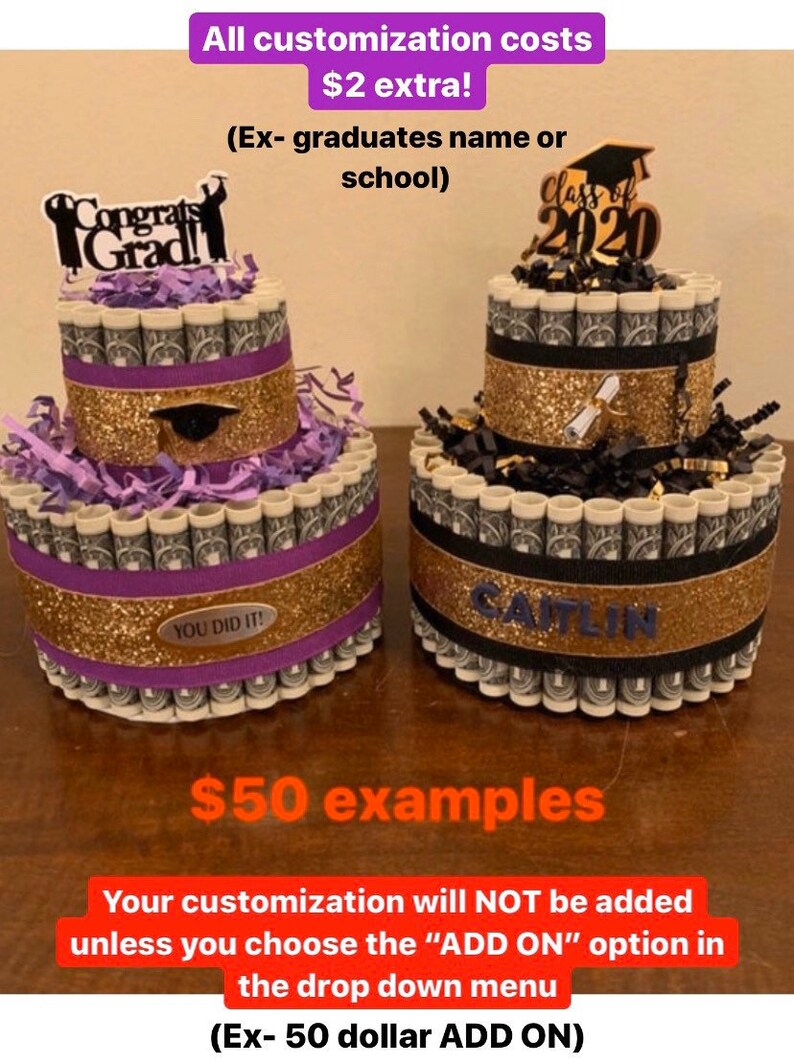 Graduation Money Cake Graduation Gift Graduation 2020 Class Etsy