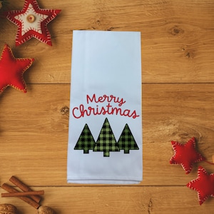 Merry Christmas towel/Polyester Kitchen Towel/Multipurpose Towel/Decorative Towel/Dish Towel/Holiday Decor/Kitchen Decor/Rustic Holiday