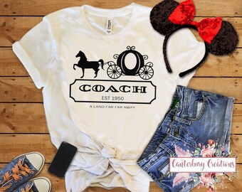 Princess/Cinderella Coach Shirt | Disney vacation disney disney shirts coach cinderella coach disney coach family vacation