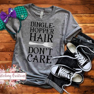 Disney Shirts Dinglehopper Hair Don't Care Shirt Disney vacation disney disney shirts family shirts Ariel Little Mermaid ariel image 1