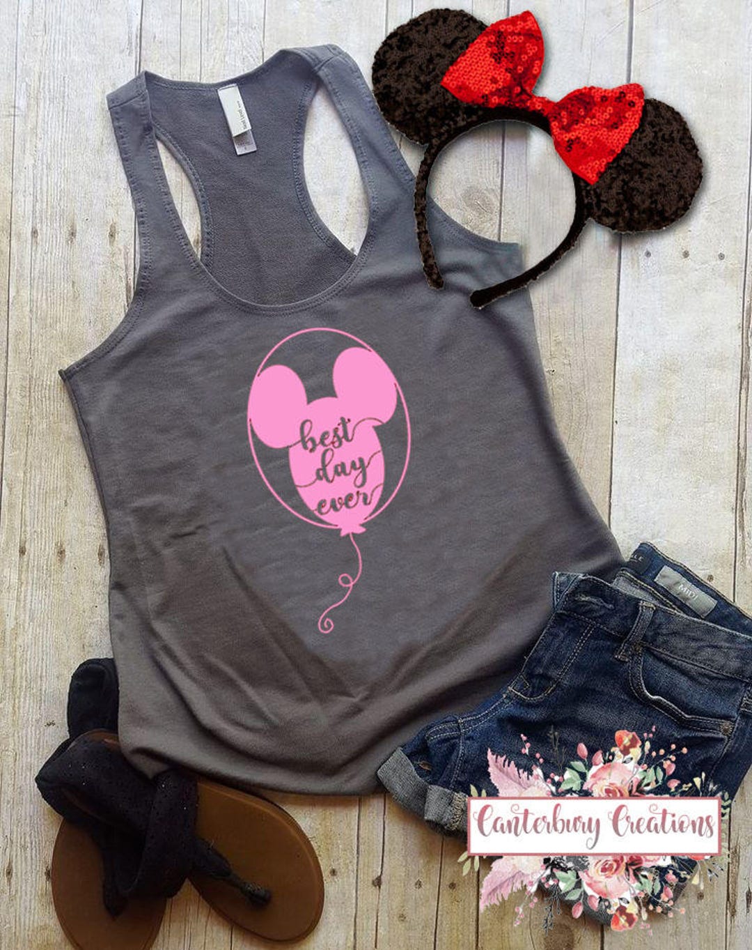 Best Day Ever Balloon Racerback Tank Top Disney Vacation - Etsy