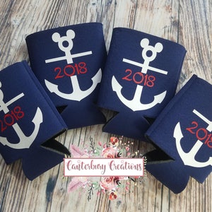 Cruise Anchor Fish Extender Gifts, FE Gift, Disney Cruise, Party Favor, Custom Can Cooler, Neoprene Beverage Insulator, Beer Can Holder Navy