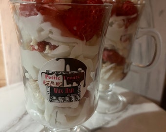 Strawberry Crunch Float. Dessert Candle