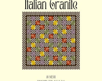 Patrón de tapicería de granito italiano / Gráfico de mosaico geométrico vintage (descarga en PDF)