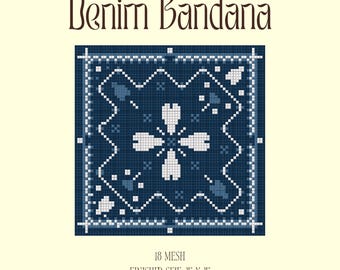 Patrón de bordado de pañuelo vaquero / Gráfico geométrico occidental (descarga en PDF)