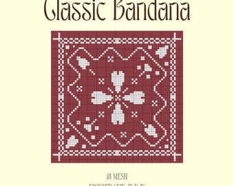 Patrón clásico de pañuelo para bordar / Patrón de posavasos estilo western vintage (descarga en PDF)