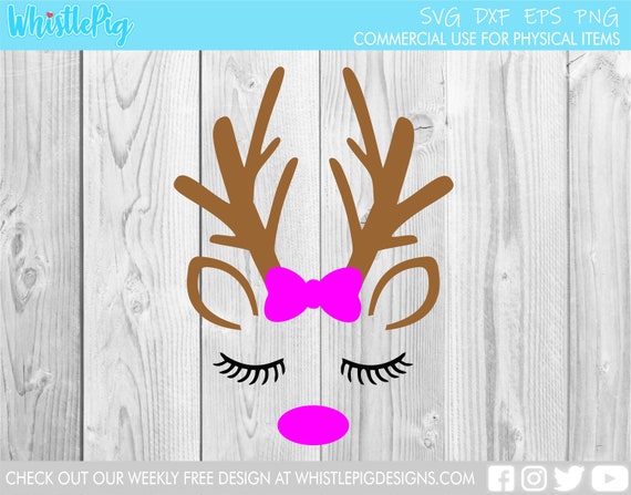 Cute Reindeer Svg File Christmas Xmas Instant Download Etsy