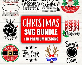 Christmas SVG Mega Bundle: Funny Designs, Signs, and Santa Sack (Digital Download)