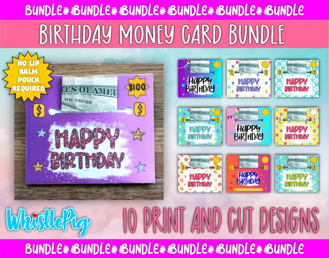 Birthday Money Card PNG Printable Money Card Printable Money - Etsy