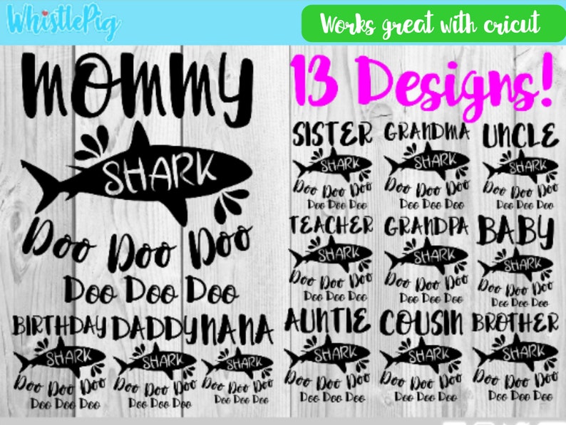 Download Shark Family Bundle Doo Doo Doo Doo Svg Clipart Cut File Etsy