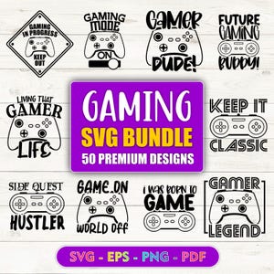Video Game SVG Bundles Gamer svg bundle gaming svg bundle computer games svg bundle funny gamer svg