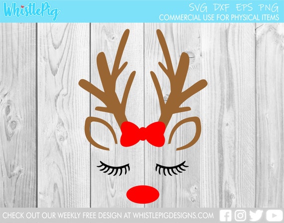 Cute Reindeer Svg File Christmas Xmas Instant Download Etsy