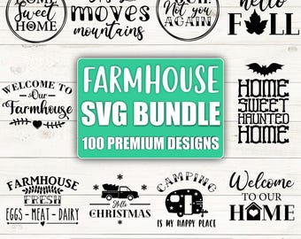 Farmhouse Sign SVG Bundle: Round Sign Quotes (Digital Download)