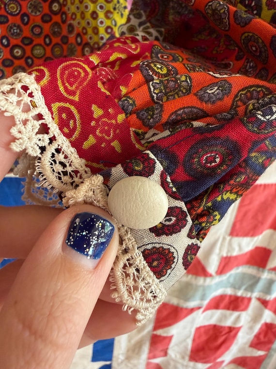 Handmade Patchwork  Midcentury Does Victorian Blo… - image 4