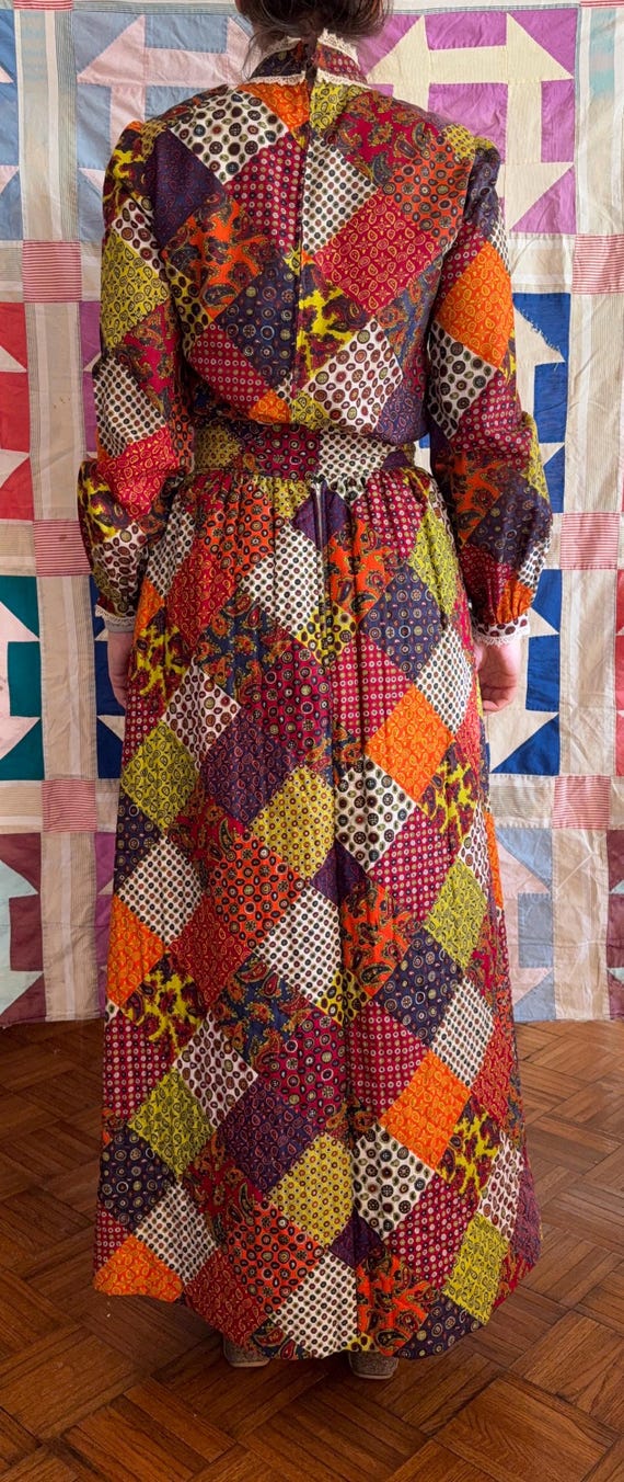 Handmade Patchwork  Midcentury Does Victorian Blo… - image 8