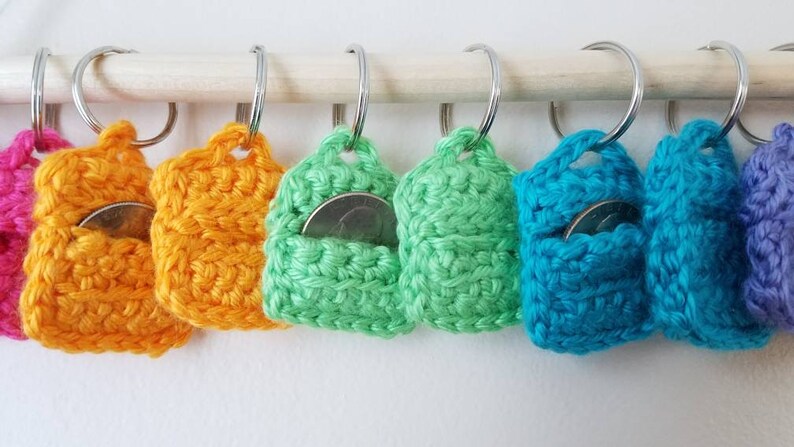 Ready to Ship Crochet Quarter Holder // Aldi Quarter Holder // | Etsy