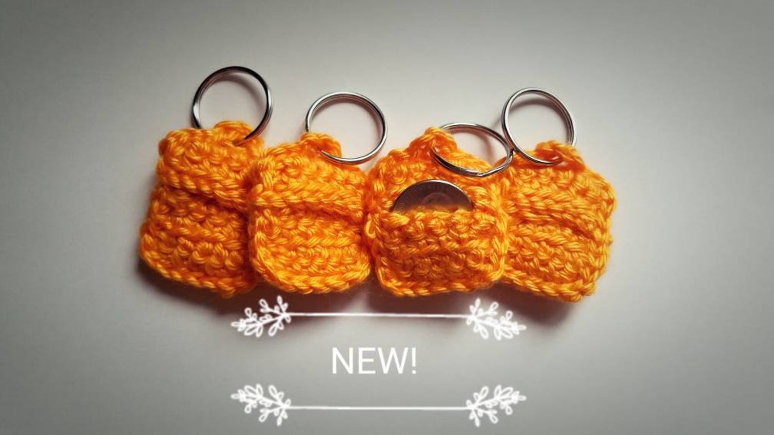 Ready to Ship Crochet Quarter Holder // Aldi Quarter Holder // Etsy