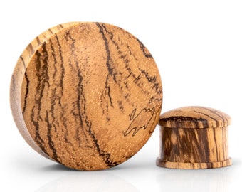 Convex Zebrano Wood Plugs: Exotic Hardwood, Double Flare