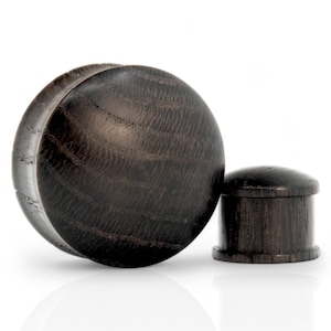 Konvexe Schwarze Ebenholz Plugs, Seltene Holz Plugs, einzigartige Ebenholz Plugs, Mooreiche Plugs, Schwarz Holz Plugs, Double Flare Ohrdehner