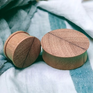 custom wood gauge tunnel, TEAK custom wood plugs, Gauge earring taper, ear stretchers,double flare plugs