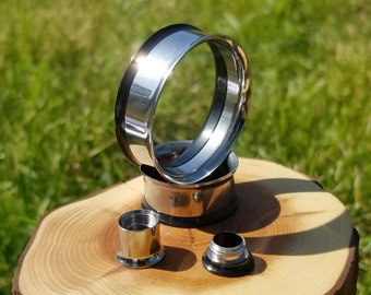 Silver Edge Steel Tunnel Plug: Double Flare, Internal Thread (6-30mm)