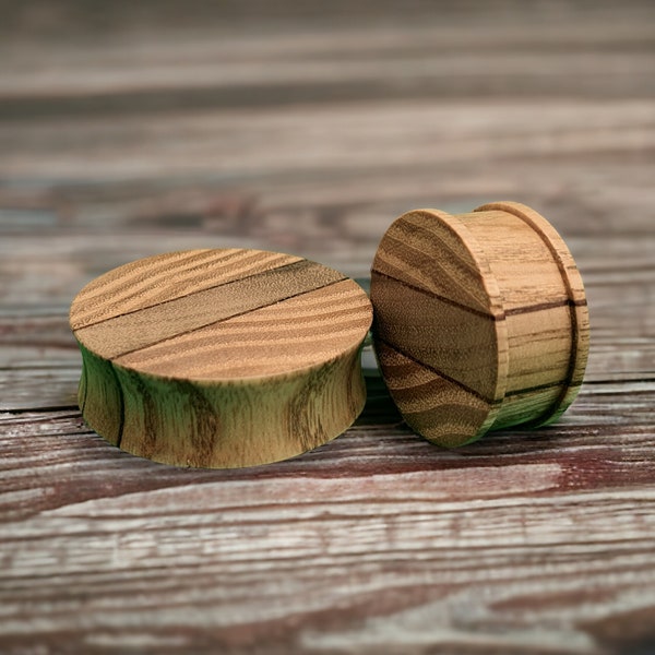 Custom Wood Plugs, Gauges, Crafted Handmade Natural Sustainable Jewelry, 16mm - 55mm (PRICE PER PLUG) Flesh tunnels, double flare