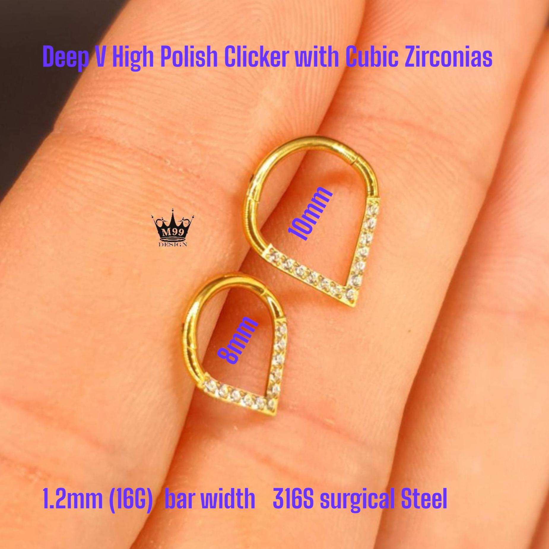 1pc LINEA SFERA Spianato Gemma Segmento A Cerniera Anello 16g - Foto 7