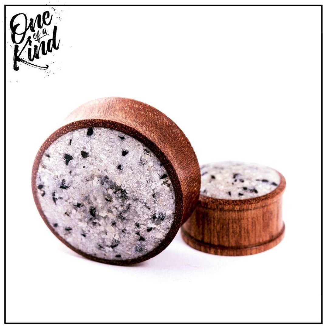 Custom Wood Ear Plug Tourmaline Ear Gauges Handcrafted Plug Etsy