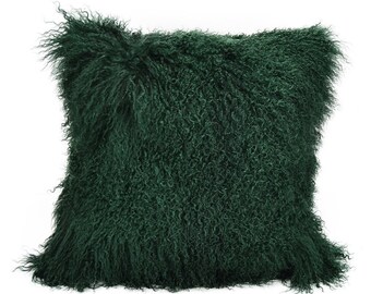 Green fuzzy pillow discount