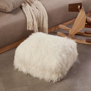Mongolian faux fur floor cushion hot sale