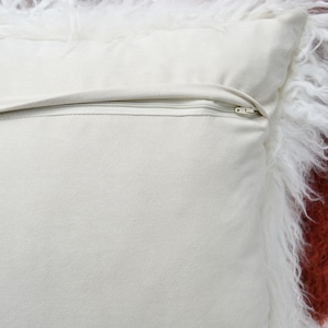 20x 20 Tibetan lamb fur pillow Cover Mongolian sheepskin pillow cushion Natural White 20x 20 50cm x 50cm image 6