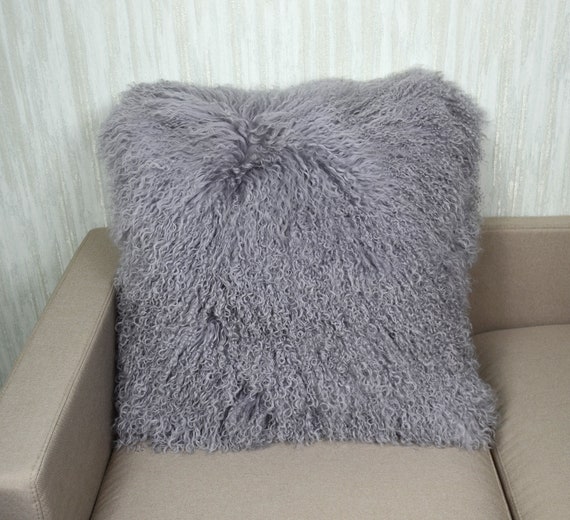 Tibetan Lamb Fur Pillow Cover Mongolian Sheepskin Pillow Etsy