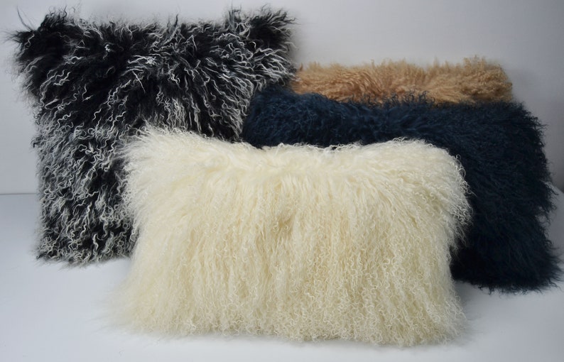 Tibetan Lamb Fur Pillow Cover Mongolian Lamb Fur Pillow Etsy