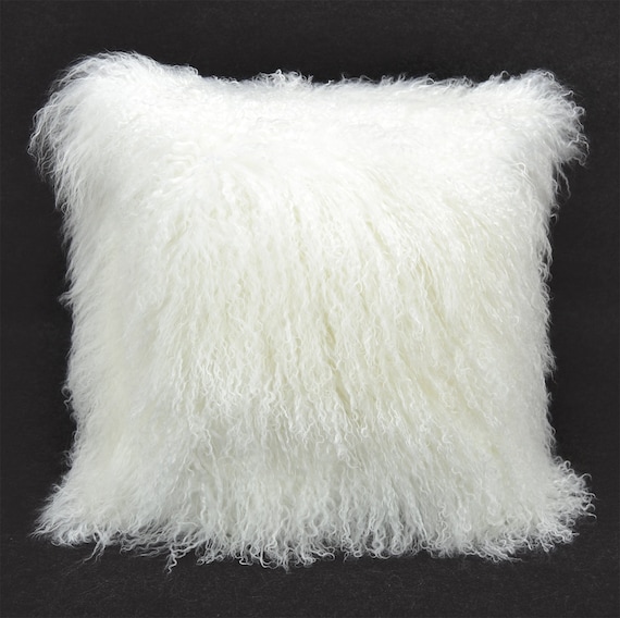 Oversize Tibetan lamb fur pillow Cover Mongolian Lamb Pillow Cover