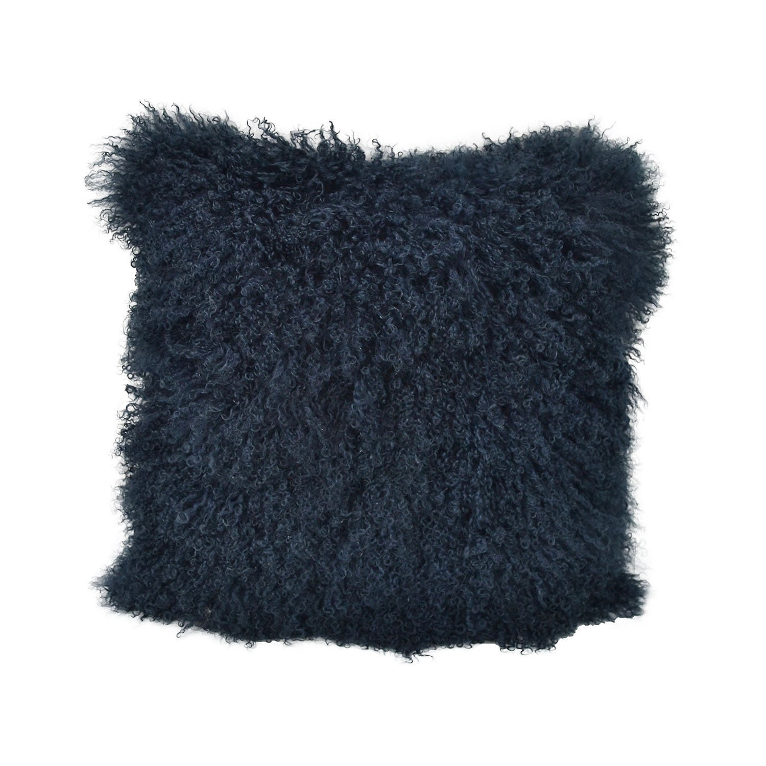 Navy blue fur pillow cheap
