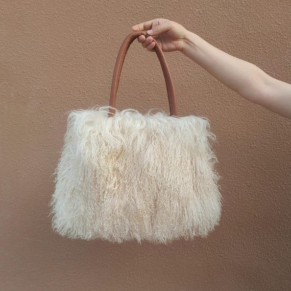 Real Mongolian Lamb Fur Handbag – Double-sided Luxe Fur With