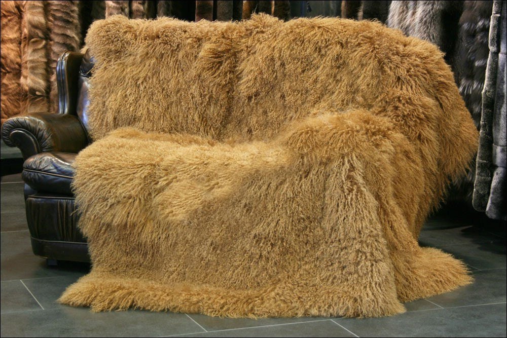 Real Genuine Tibetan / Mongolian lamb fur Rug Camel Custom Etsy