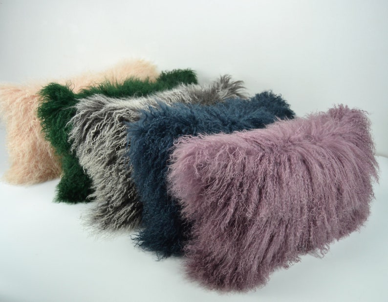 Tibetan Lamb Fur Pillow Cover Mongolian Lamb Fur Pillow Etsy
