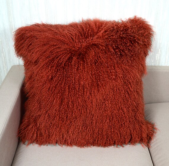 Tibetan Lamb Fur Pillow Cover Mongolian Sheepskin Pillow Etsy