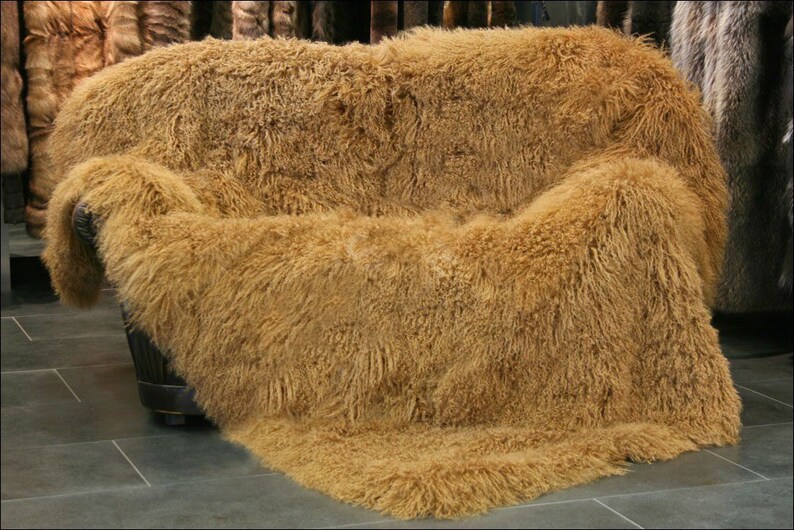 Real Genuine Tibetan / Mongolian lamb fur Rug Camel Custom Etsy