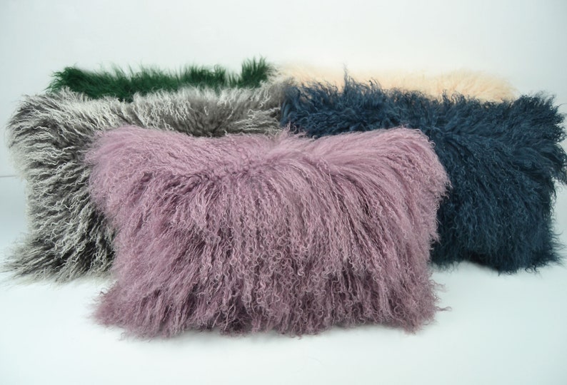 Tibetan Lamb Fur Pillow Cover Mongolian Lamb Fur Pillow Etsy