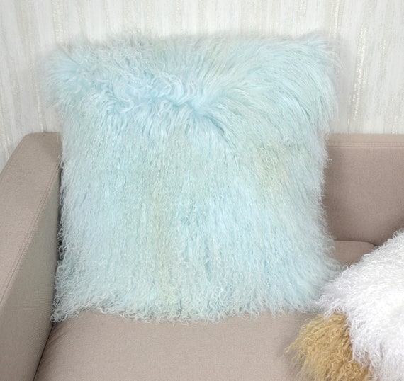 Tibetan Lamb Fur Pillow Cover Mongolian Sheepskin Pillow Etsy