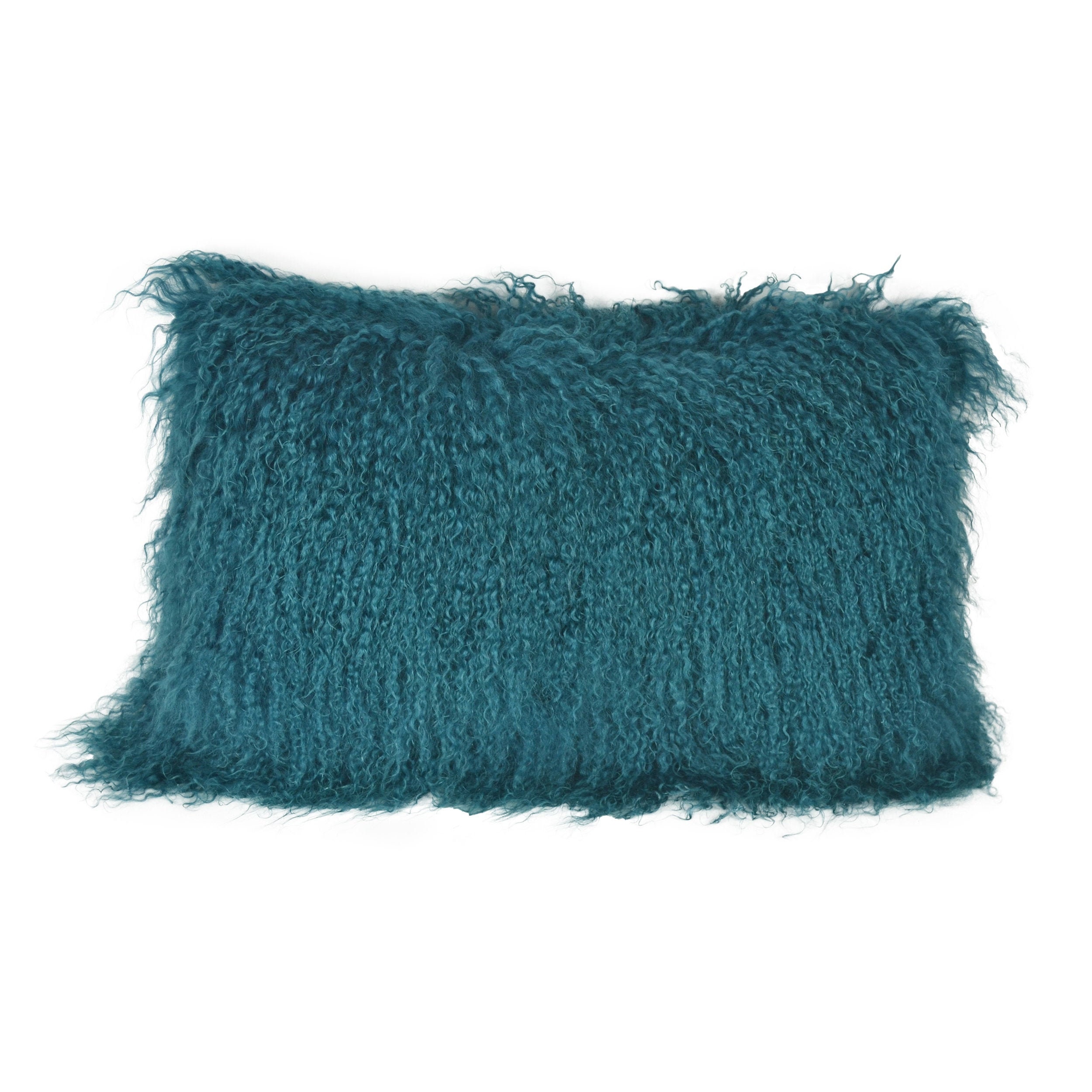 Tibetan lamb fur pillow Cover Mongolian lamb fur pillow Teal Etsy
