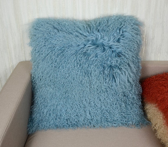 Tibetan Lamb Fur Pillow Cover Mongolian Sheepskin Pillow Etsy