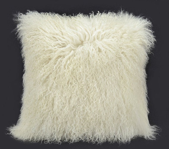Mongolian lamb pillow 24x24 hotsell