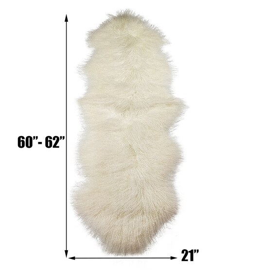 Genuine Tibetan/ Mongolian Lamb Fur Hide Rug Natural White | Etsy