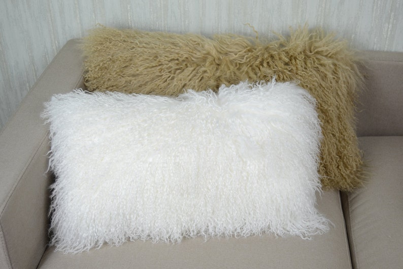 Tibetan lamb fur pillow Cover Mongolian lamb fur pillow Etsy