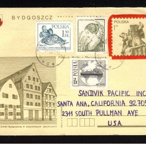 DISPONE di cartolina 1968 Polonia-BYDGOSZCZ Muzeum Ziemi Bydgoskiej Polsky 1zt postale stazionario (4) francobolli totale